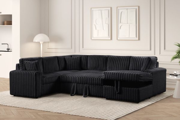 Sectional with Pull Out Bed and Storage Chaise