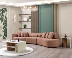 Lena Orange Boucle 3-Piece Curved 145" Sectional - Image 3