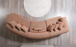 Lena Orange Boucle 3-Piece Curved 145" Sectional - Image 2