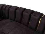 Michelle Black Velvet 3-Piece Curved 165" Sectional - Image 2